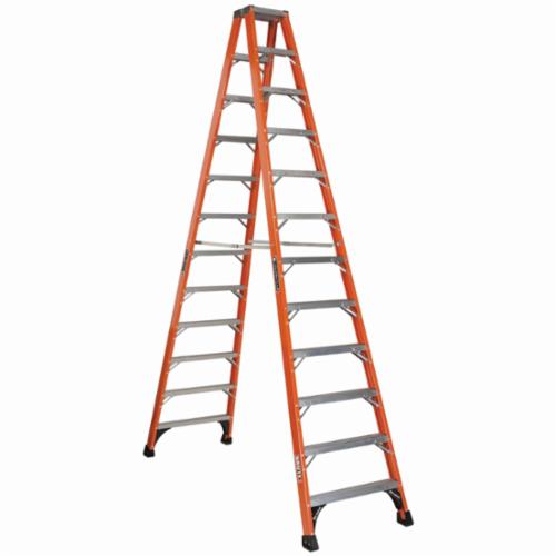 Louisville® FM1410HD FM1400HD Type IAA Non-Conductive Twin Front Step Ladder, 10 ft H Ladder, 375 lb Load, 11 Steps, Fiberglass, A14.5