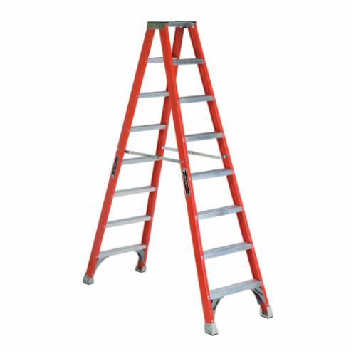 product Louisville&reg; FM1510 FM1500 Type IA Ribbed Twin Front Ladder, 10 ft H Ladder, 300 lb Load, 9 Steps, Fiberglass, A14.5