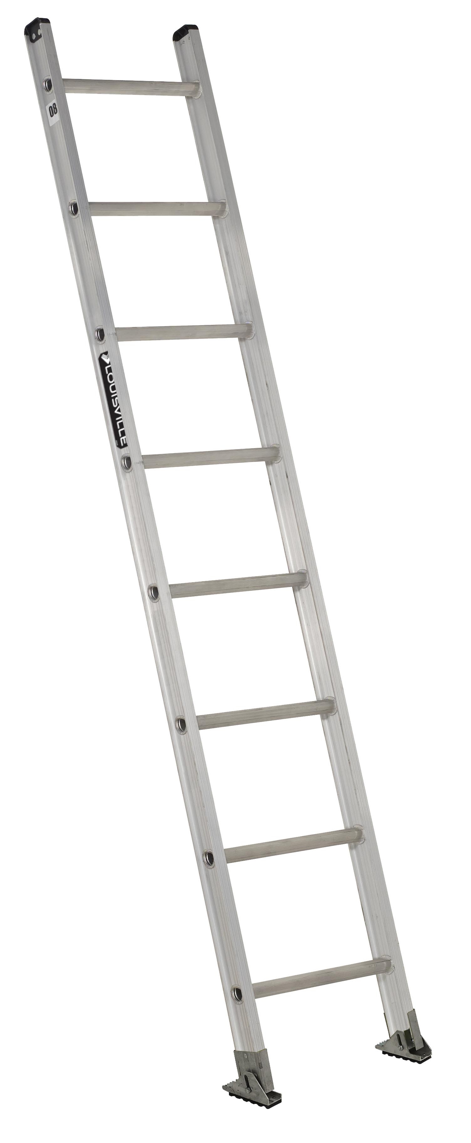 Louisville&reg; AE2108 AE2100 Extra Heavy Duty Professional Single Extension Ladder, 8 ft OAL, 300 lb Load, 12 in Adjustable Increments, Aluminum, Type IA