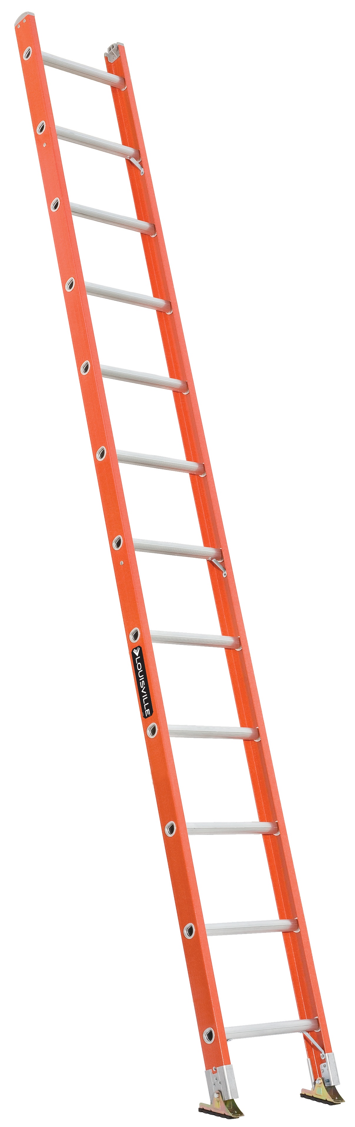 Louisville&reg; FE3112 FE3100 Extra Heavy Duty Professional Shelf Single Extension Ladder, 12 ft OAL, ANSI Code: Type IA, 300 lb Load, Fiberglass, 12 in Adjustable Increments