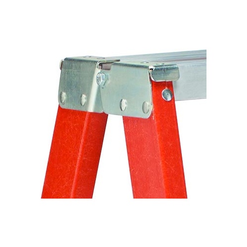 Louisville&reg; FM1506 FM1500 Type IA Ribbed Twin Front Ladder, 6 ft H Ladder, 300 lb Load, 5 Steps, Fiberglass, A14.5