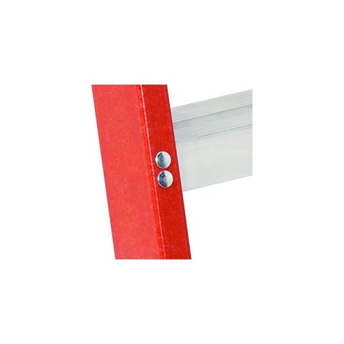 Louisville&reg; FM1506 FM1500 Type IA Ribbed Twin Front Ladder, 6 ft H Ladder, 300 lb Load, 5 Steps, Fiberglass, A14.5