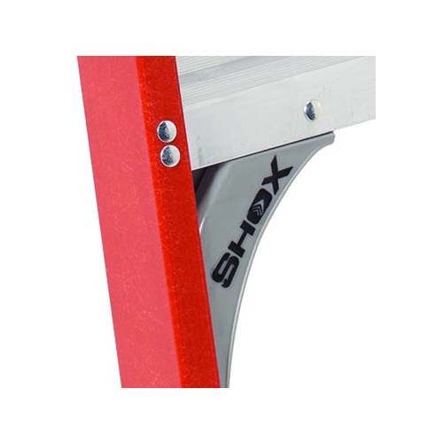 Louisville&reg; FM1506 FM1500 Type IA Ribbed Twin Front Ladder, 6 ft H Ladder, 300 lb Load, 5 Steps, Fiberglass, A14.5