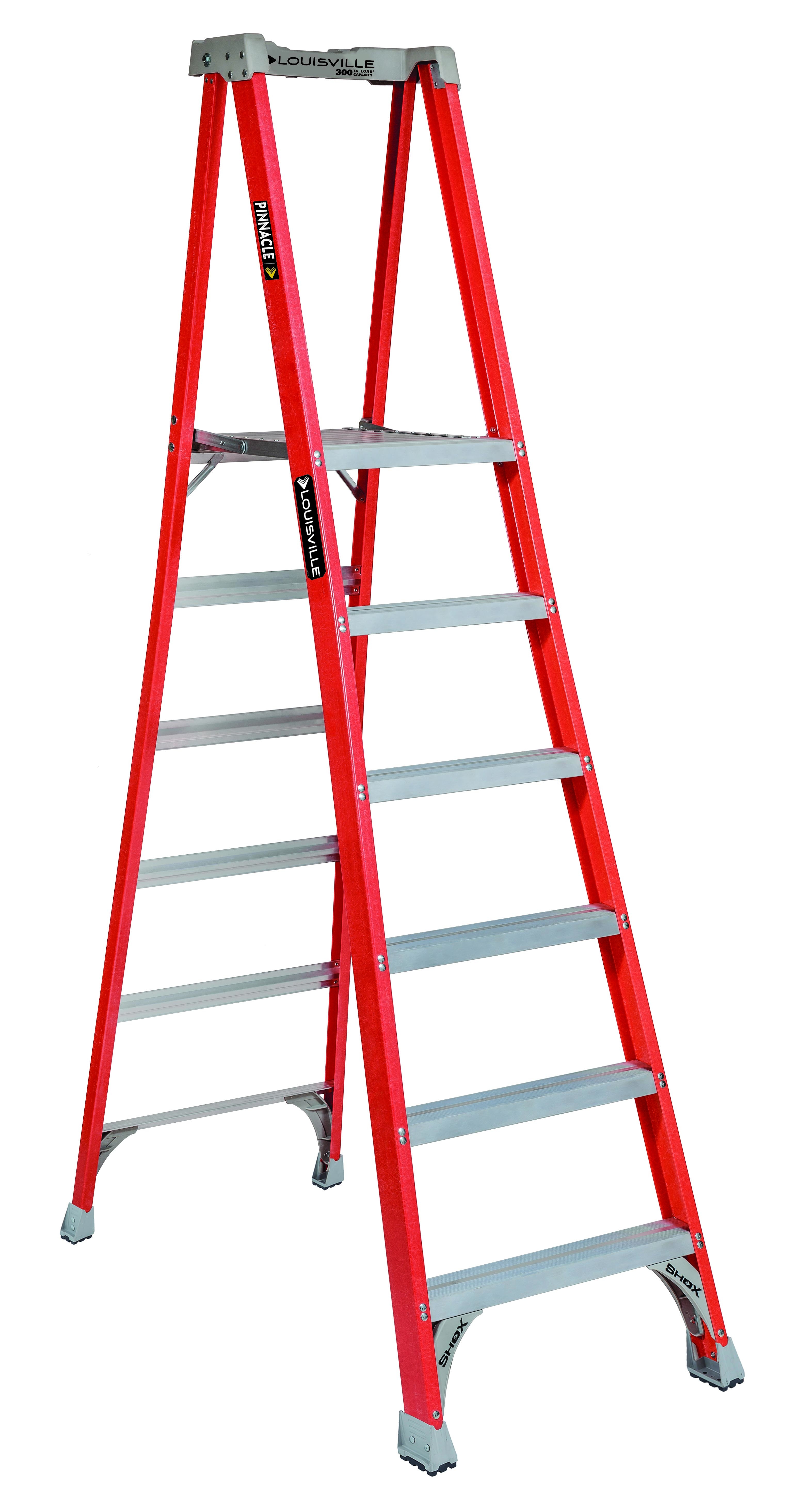 Louisville&reg; FXP1706 FXP1700 Extra Heavy Duty Non-Conductive Professional Platform Stepladder, 6 ft Ladder, 300 lb Load, 5 ft 8 in x 14-1/2 in x 17 in Platform, A14.5, Type IA, Fiberglass
