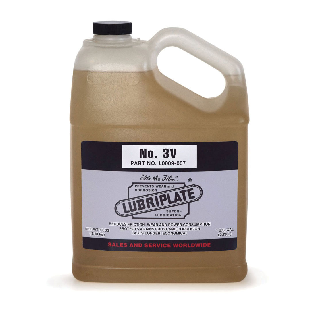 Lubriplate&reg; L0009-007 3-V Petroleum Based Machine Oil, 7 lb Jug, Mineral Oil Odor/Scent, Liquid Form, Amber