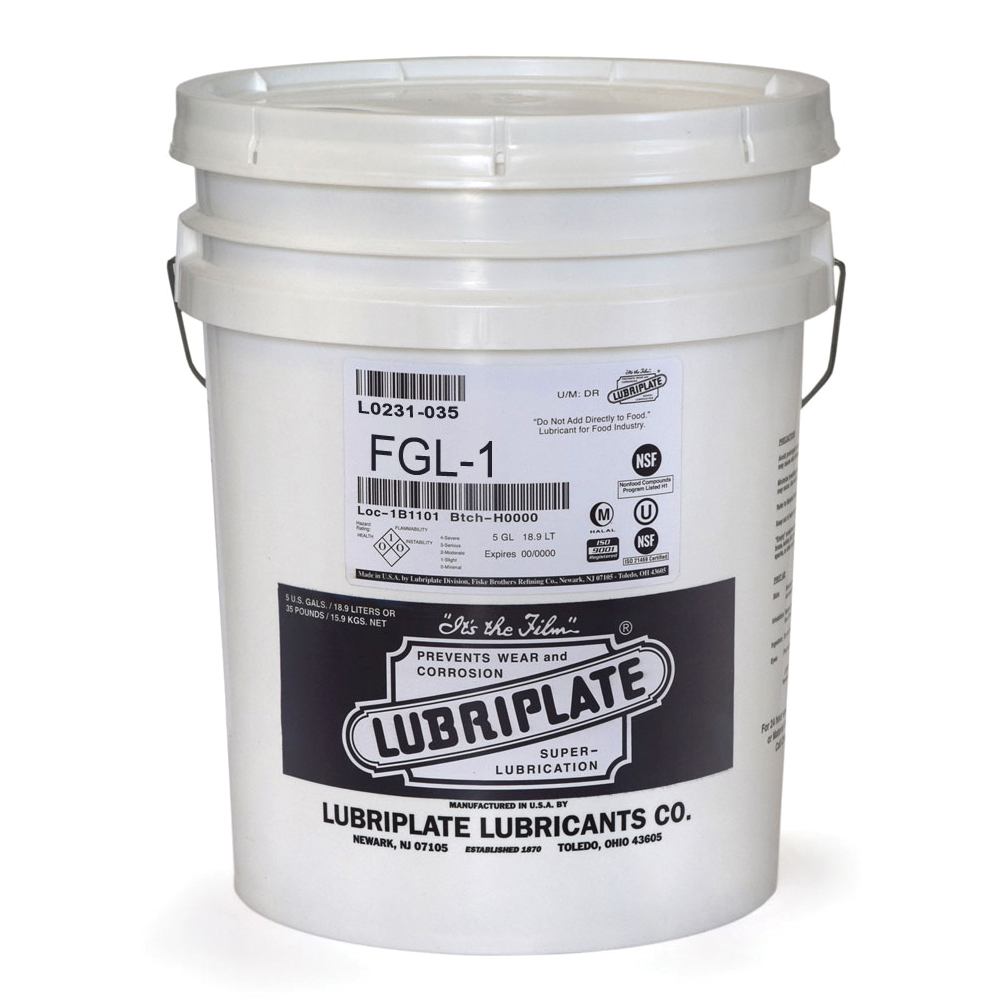 Lubriplate&reg; L0231-035 FGL-1 High Performance Multi-Purpose Food Machinery Grease, 35 lb Pail, Solid, White/Off-White, 0 to 360 deg F
