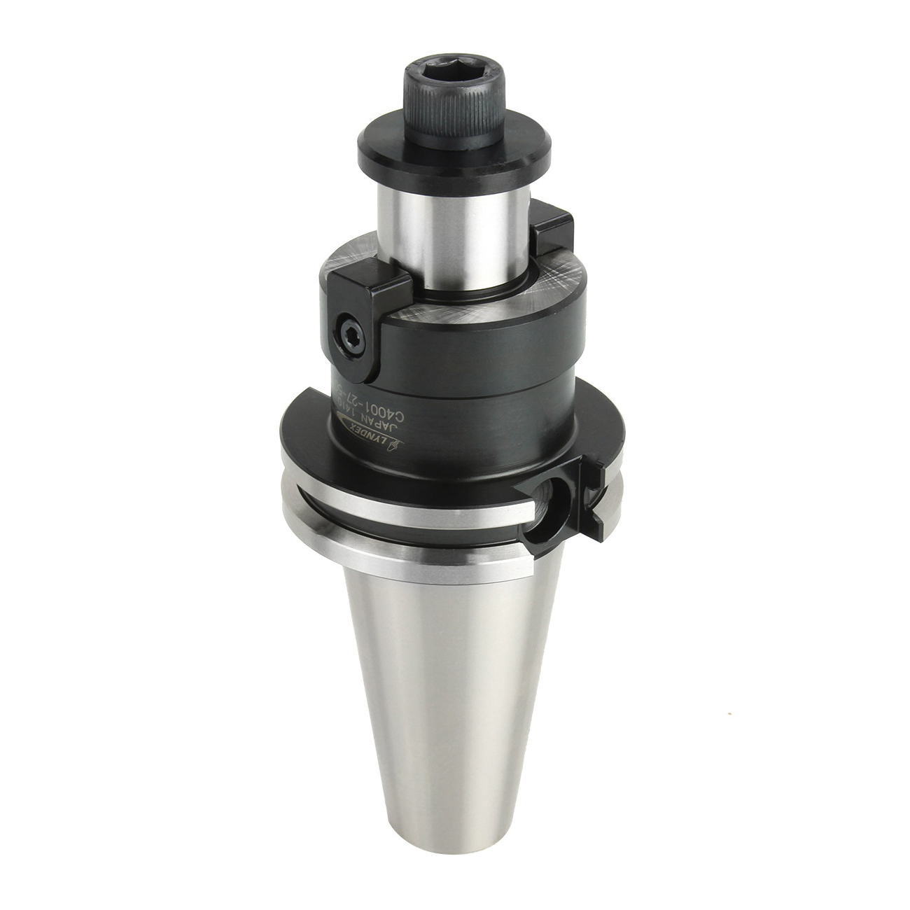 Lyndex-Nikken C4001-22-50CP Metric Shell Mill Holder, M10 Dia Hole, CAT Taper Shank, CAT40 Taper, 22 mm Dia Nose, 50 mm Projection