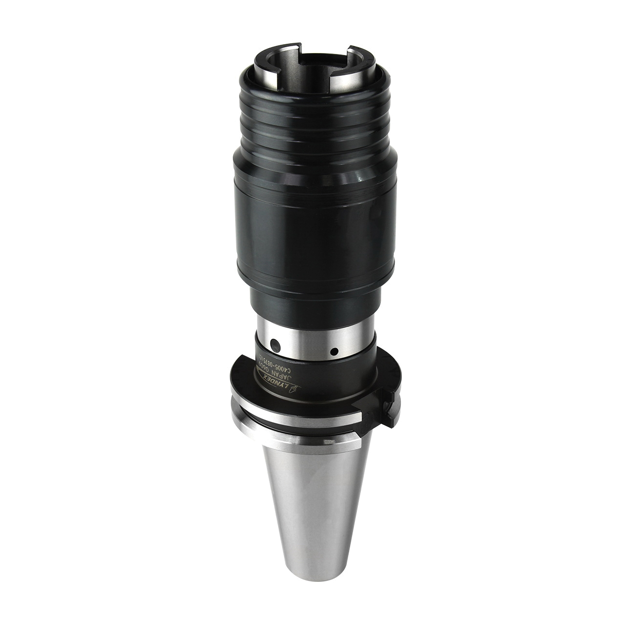 Lyndex-Nikken C5005-0562-3.98(C) Tension/Compression Tap Holder With Coolant Through, Tapered Shank, CAT50 Taper, #1 Adapter, 9/16 in Max Tap Capacity, 1/8 in Max Pipe Tap Capacity