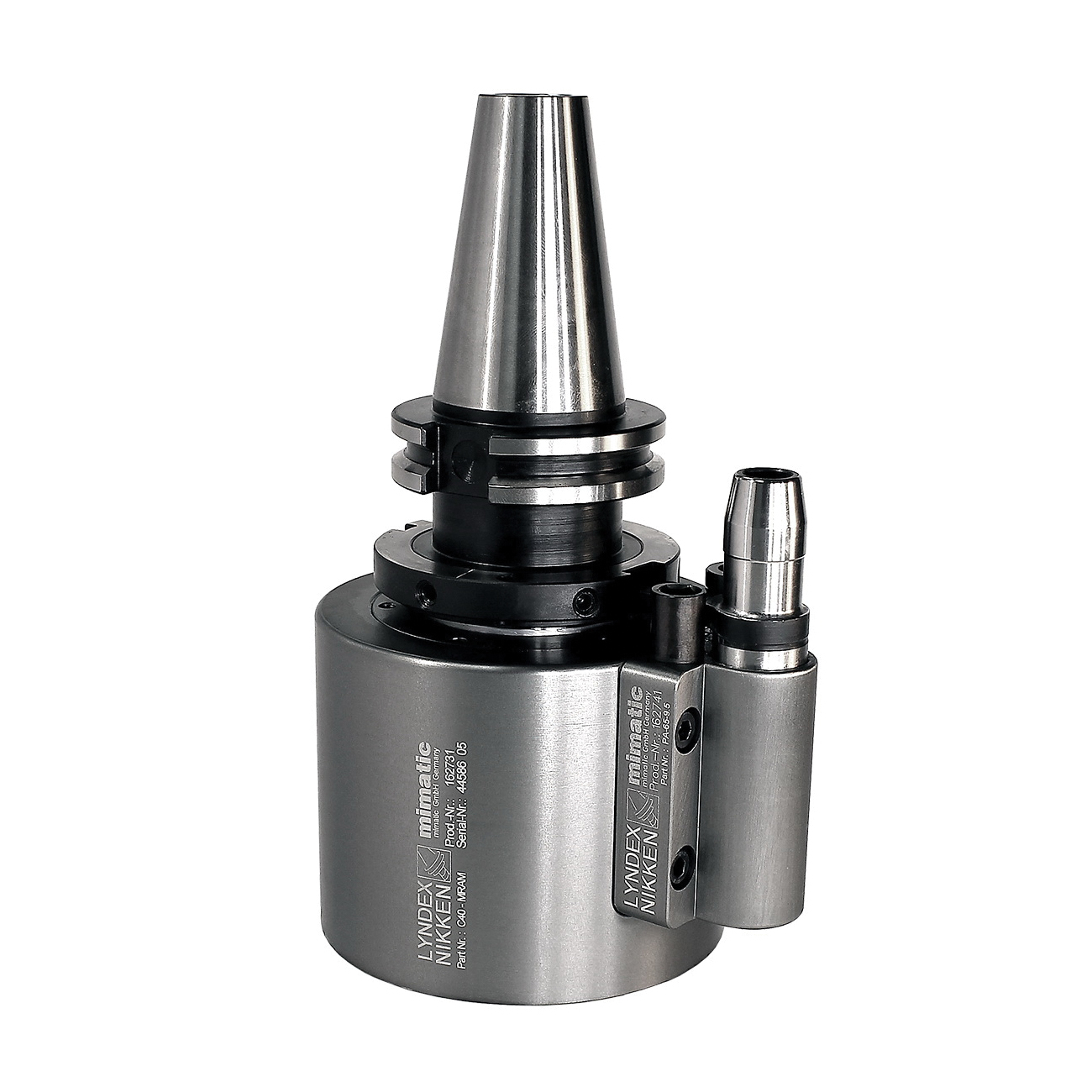 Lyndex-Nikken C40-MRAM-IC Modular Angle Head, CAT Taper Shank, CAT40 Modular Connection, CAT40 Taper, 5.118 in Projection