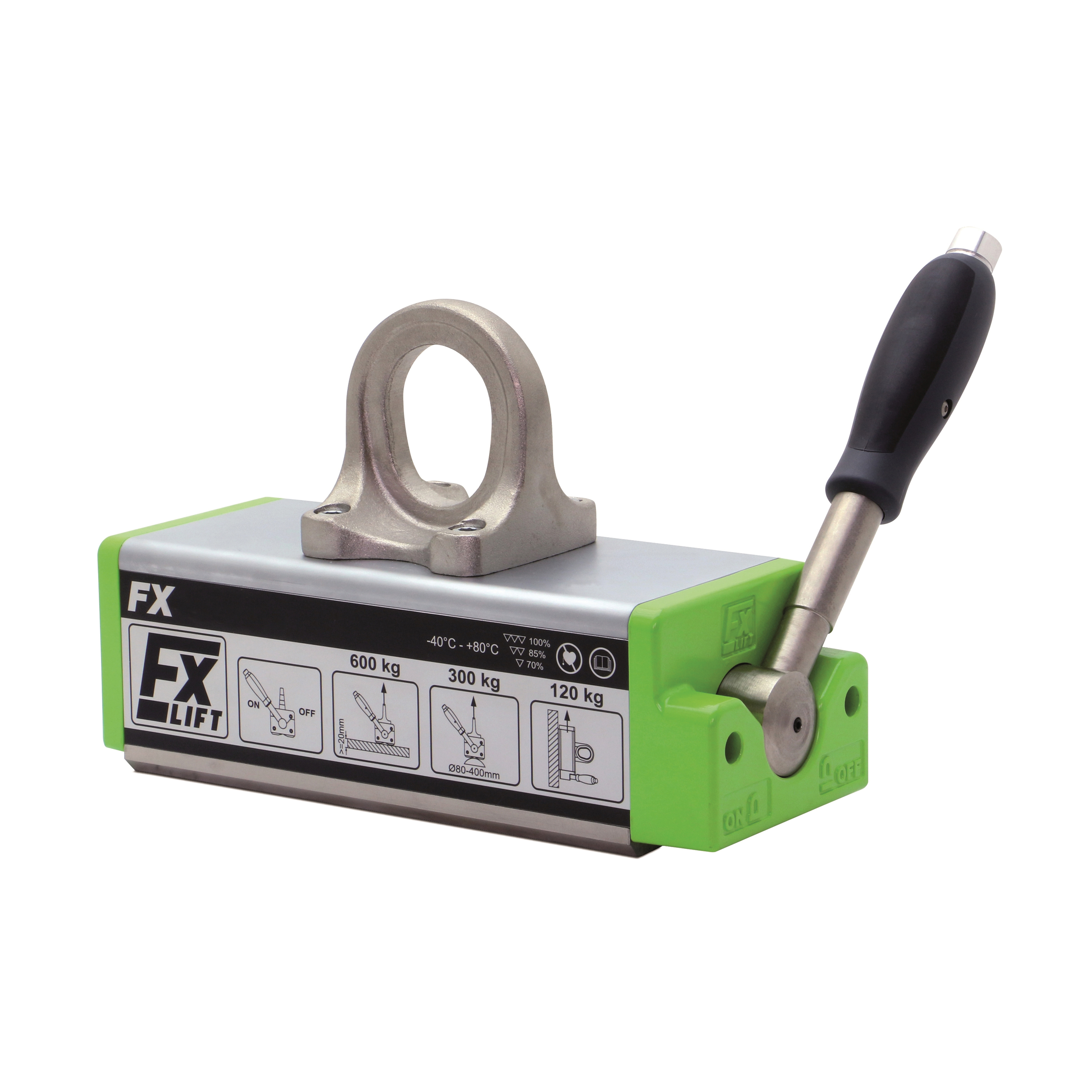 MAG-MATE® PG2050C Power Grip Plus Magnetic Pickup Tool, 50 lb Load, 6 in L x 9/16 in W, Ceramic, D-Handle Handle