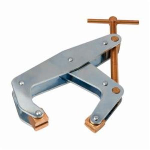 Kant-Twist® K025RD Deep Reach Round Handle Cantilever Clamp With Copper Plated Jaw, Screw and T-Handle, 1-3/4 in Opened x 1-13/16 in Closed D Throat, 2-1/2 in Clamping, 2-1/2 in Jaw Opening, Steel Body, 700 lb