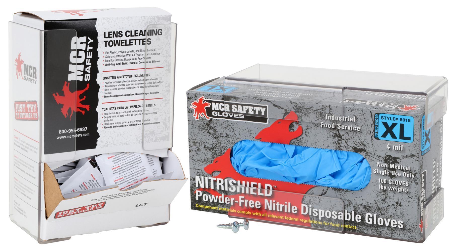 MCR Safety 100GT Dual Purpose Dispenser Box, PETG, Clear