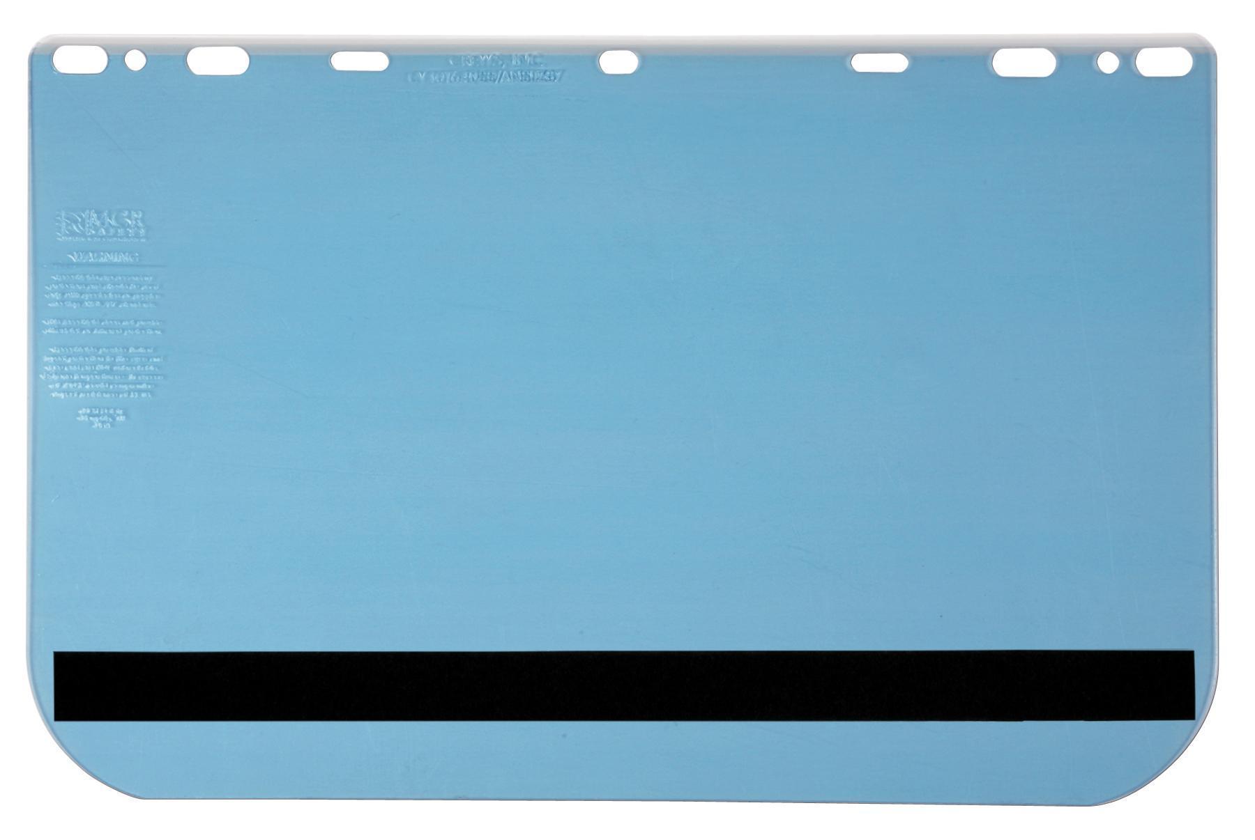 MCR Safety 101640SS Protection Face Sheild, Clear, PETG, 10 in H x 15.375 in W x 0.04 in THK Visor, ANSI Z87+