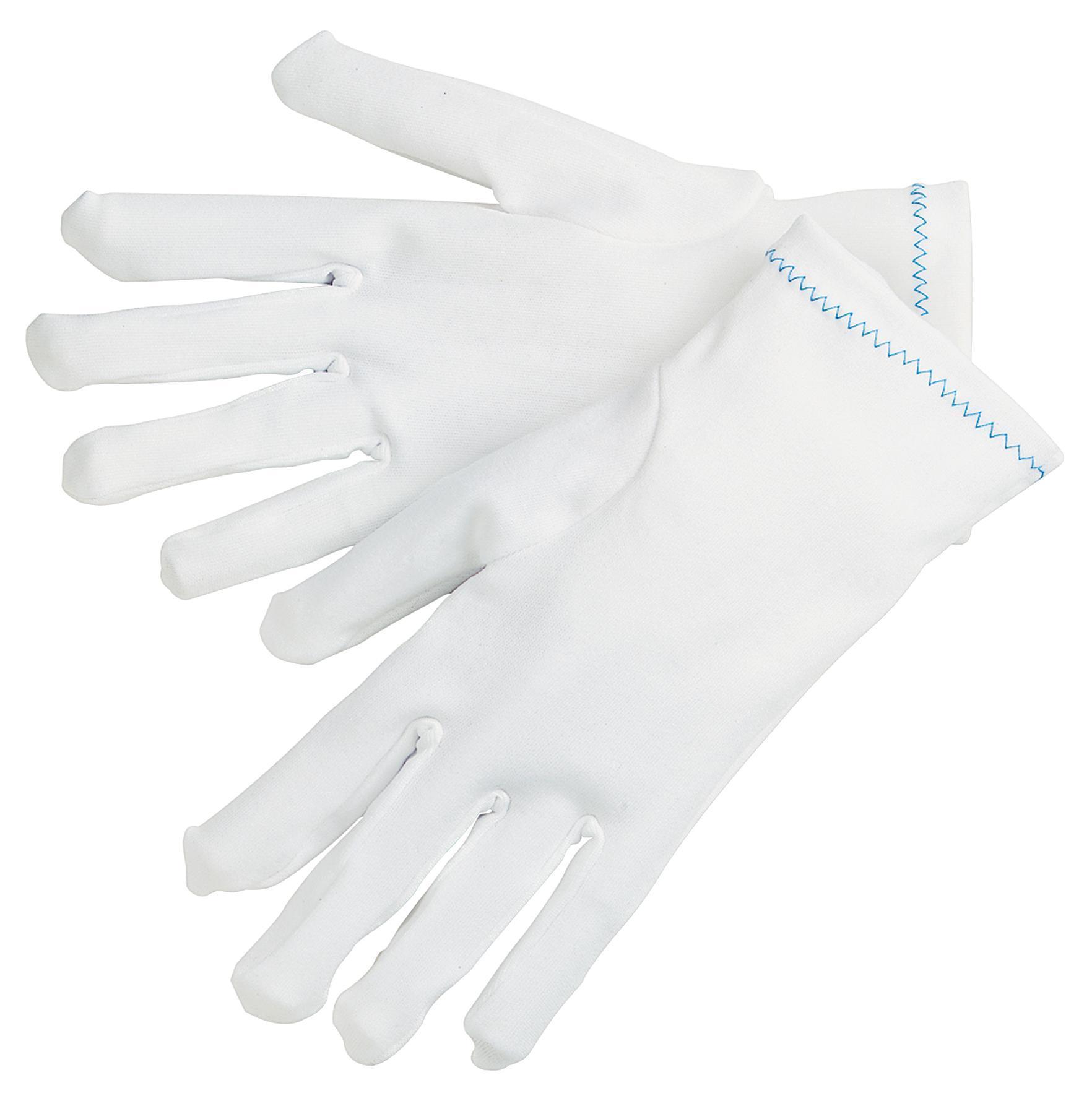 MCR Safety 8760S Heavy Weight Inspectors Gloves, S, Stretch Nylon, White, Inset Thumb Style, Paired Hand, 8-1/2 in L