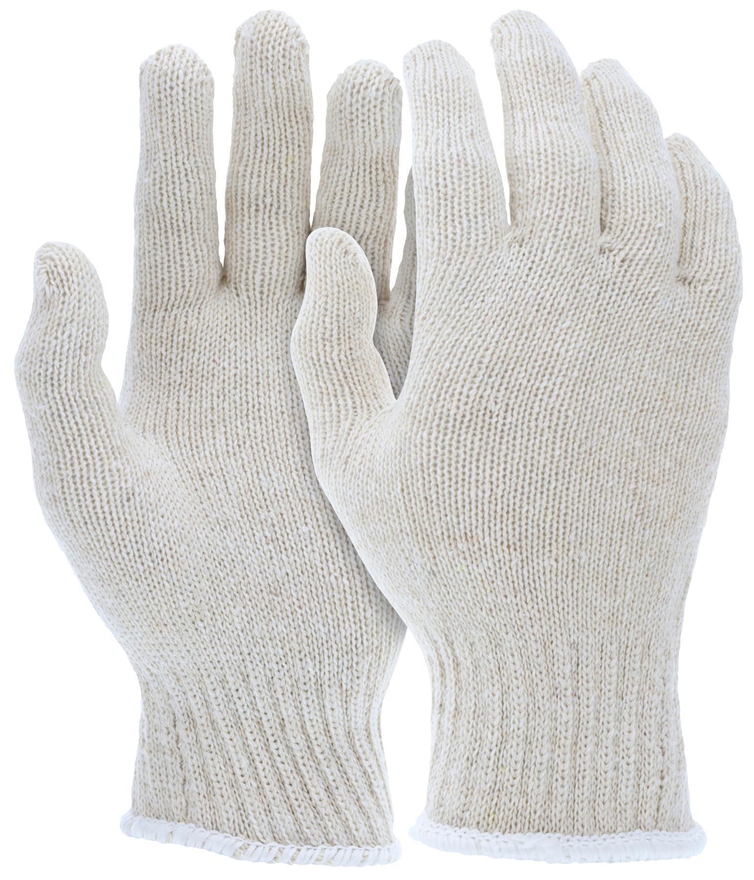 MCR Safety 9500XLM 9500M High Performance Regular Weight General Purpose Gloves, Reversible Cut Style, XL, 7 ga 70% Cotton/30% Polyester, Natural White, Knit Wrist Cuff, Uncoated Coating, Unlined Lining