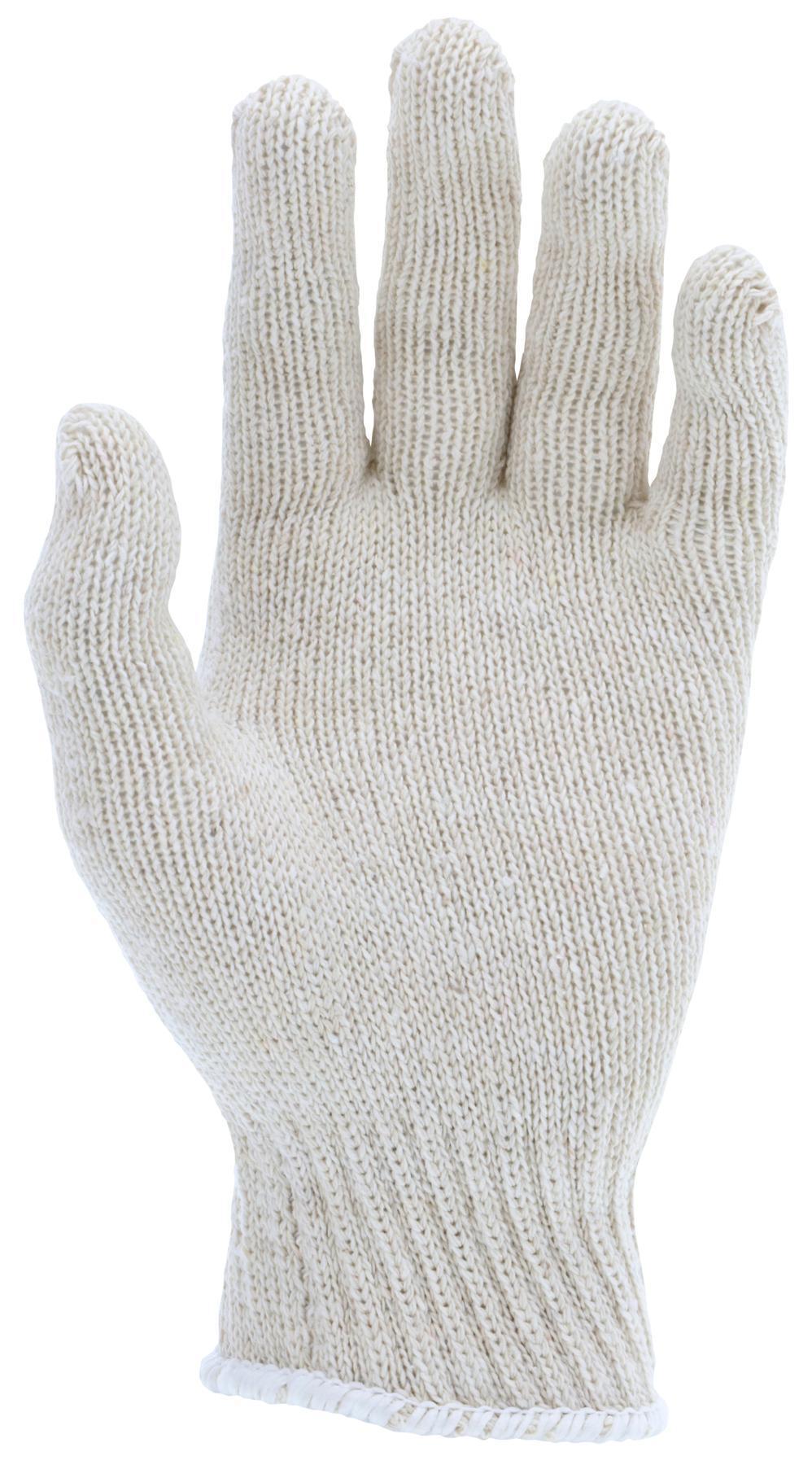 MCR Safety 9500XLM 9500M High Performance Regular Weight General Purpose Gloves, Reversible Cut Style, XL, 7 ga 70% Cotton/30% Polyester, Natural White, Knit Wrist Cuff, Uncoated Coating, Unlined Lining