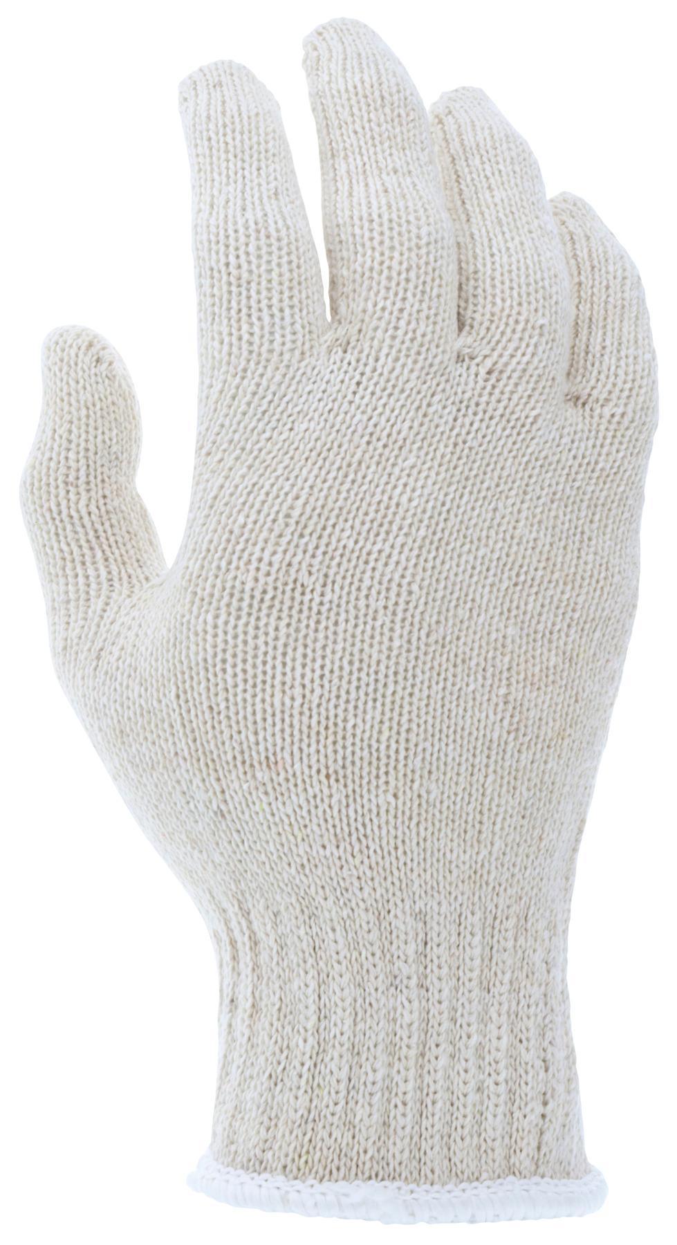 MCR Safety 9500XLM 9500M High Performance Regular Weight General Purpose Gloves, Reversible Cut Style, XL, 7 ga 70% Cotton/30% Polyester, Natural White, Knit Wrist Cuff, Uncoated Coating, Unlined Lining