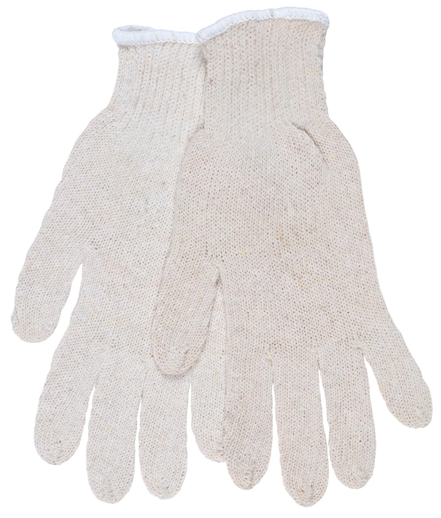 MCR Safety 9500XLM 9500M High Performance Regular Weight General Purpose Gloves, Reversible Cut Style, XL, 7 ga 70% Cotton/30% Polyester, Natural White, Knit Wrist Cuff, Uncoated Coating, Unlined Lining