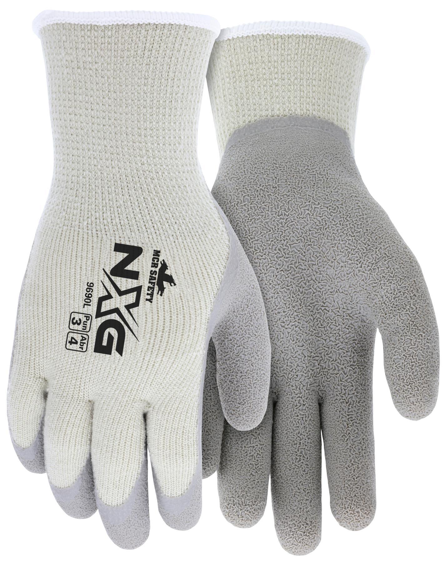 Large 10-Gauge Cotton/Poly Knit Glove with Hi-Viz Latex Palm Lined