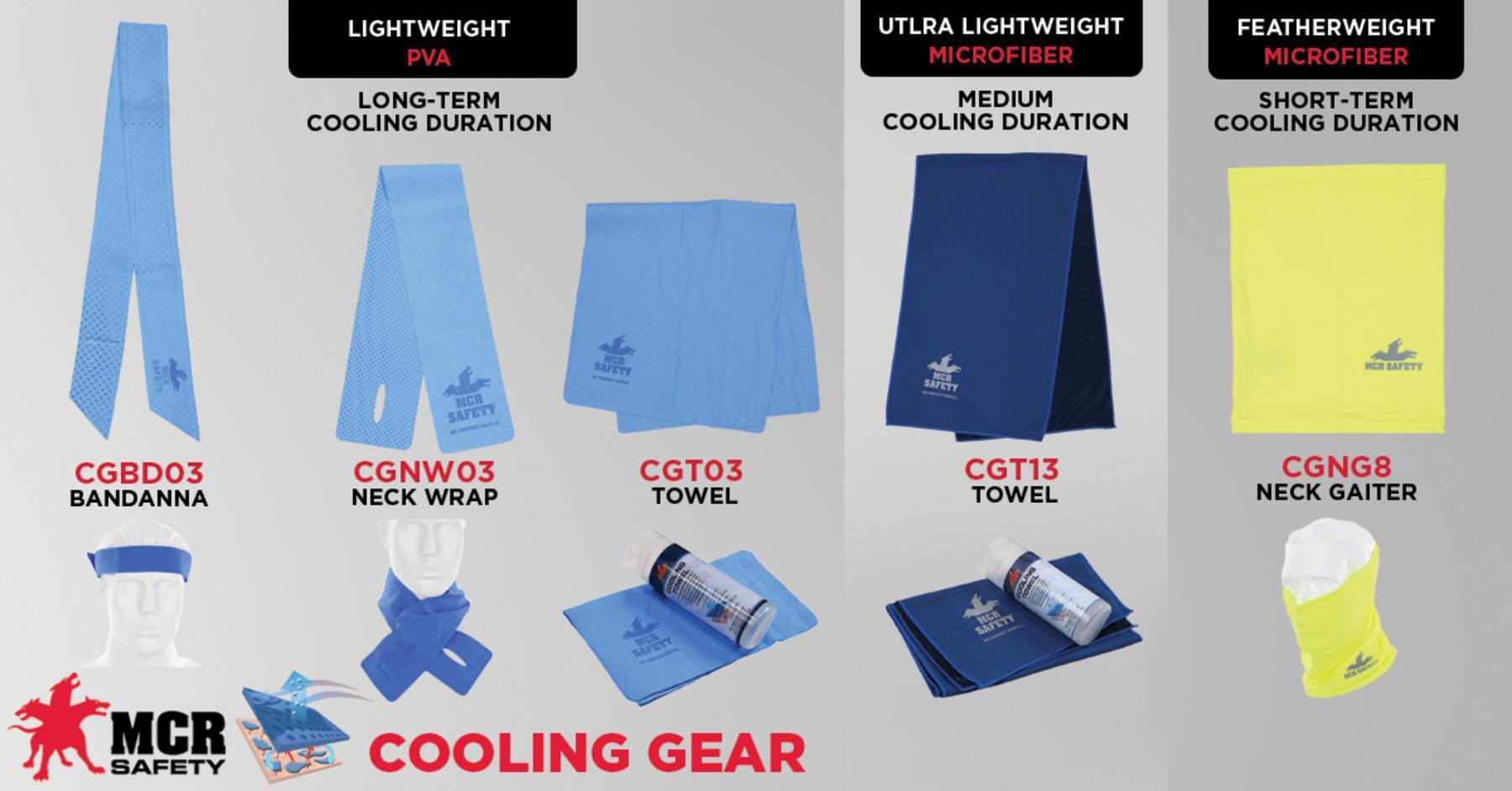 MCR Safety CGNG8 Neck Gaiter Cooling Gear, 10 x 13 in, Fluorescent Lime, Polyester