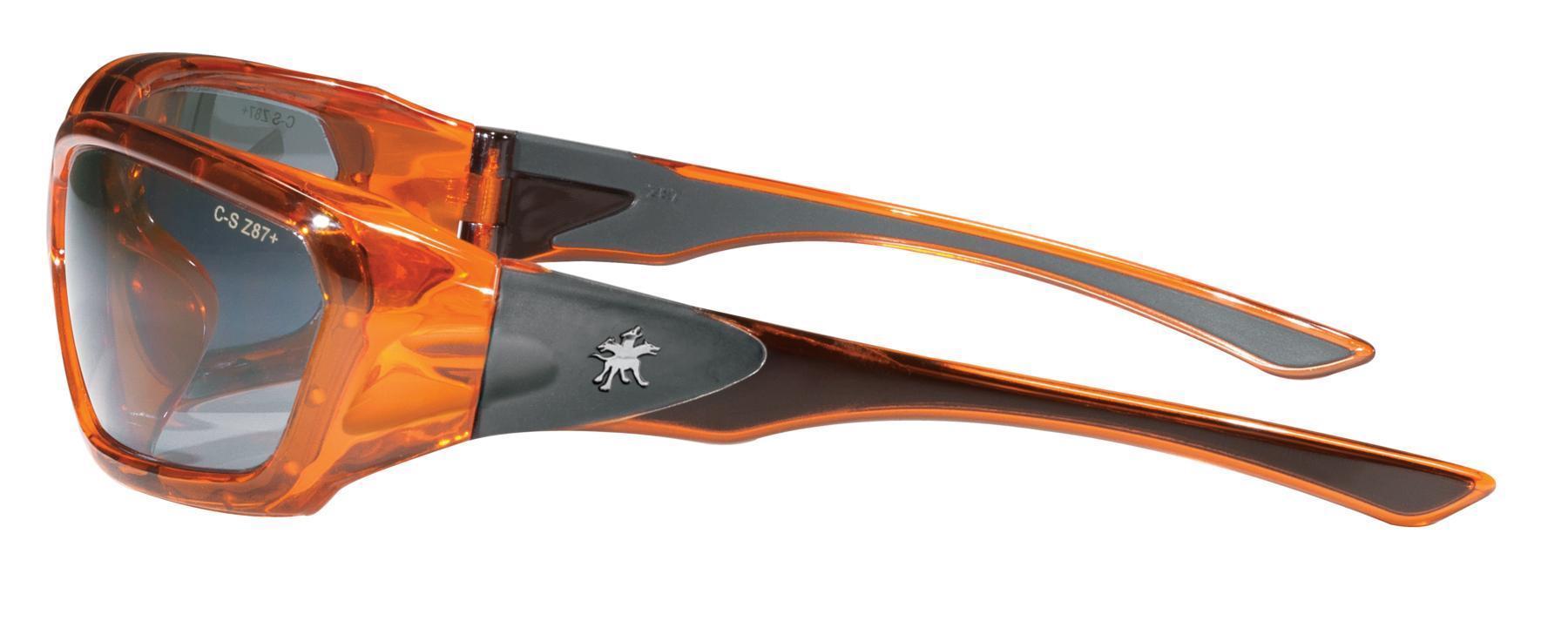 MCR Safety FF137 ForceFlex&reg; Dual Lens Safety Glasses, Duramass&reg; Hard Coat, Silver Mirror Lens, Full-Frame Frame, Translucent Orange, TPU Frame, Polycarbonate Lens, ANSI Z87+, MIL-PRF-31013
