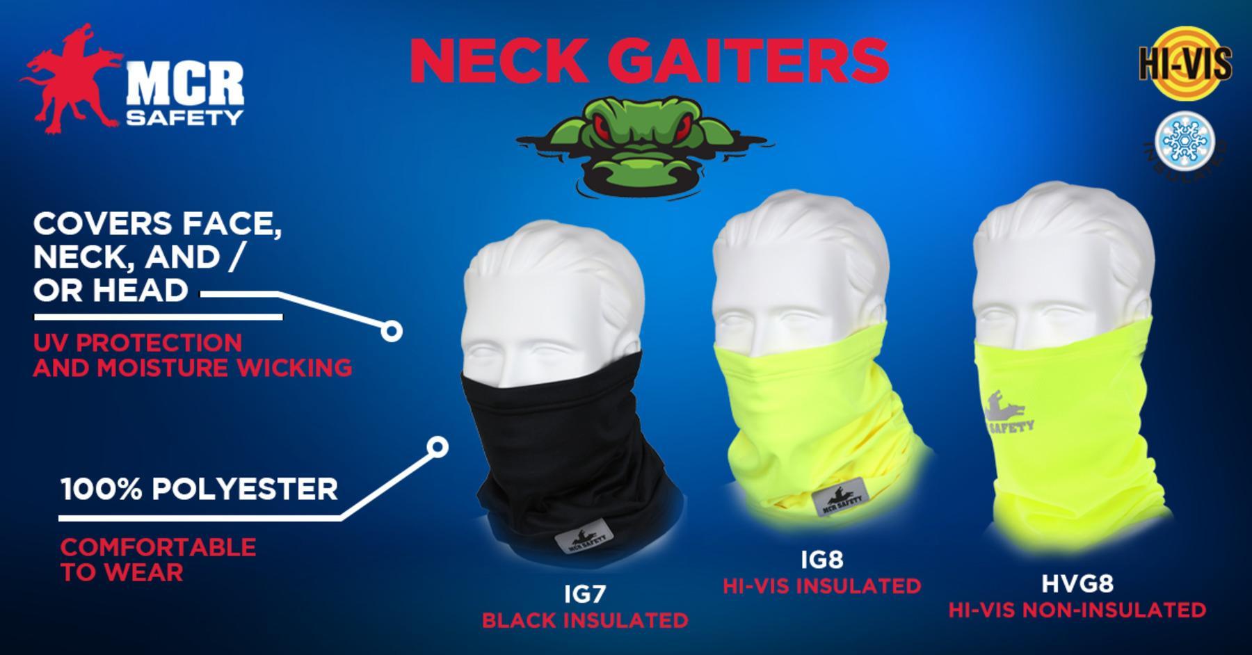MCR Safety IG7 Insulated Neck Gaiter, Universal, Black, Polyester
