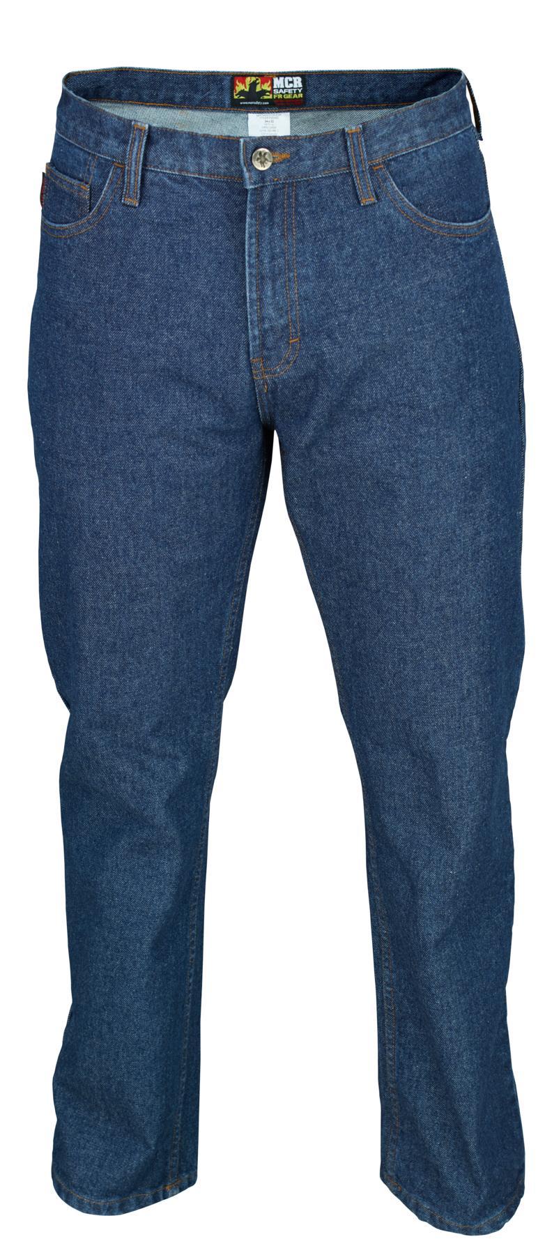 MCR Safety P1D3030 Max Comfort&trade; P1D Heavyweight Electrical Protection Jeans, 30 in Waist, 30 in L Inseam, Indigo Blue, Cotton Denim/FR Nomex&reg;