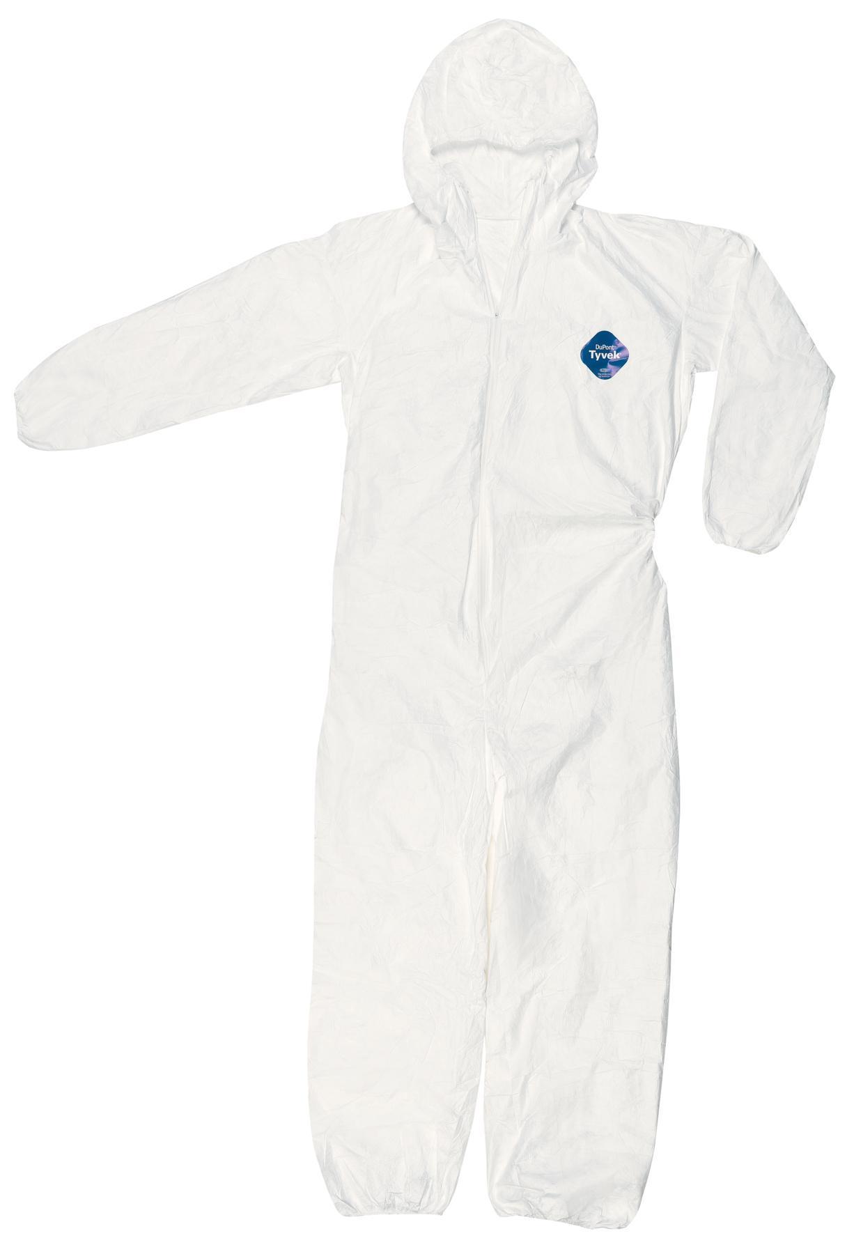 MCR Safety TY127SX3 Disposable Garment With Elastic Sleeves, 3XL, White, DuPont&trade; Tyvek&reg;, 62 in Chest, 32 in L Inseam
