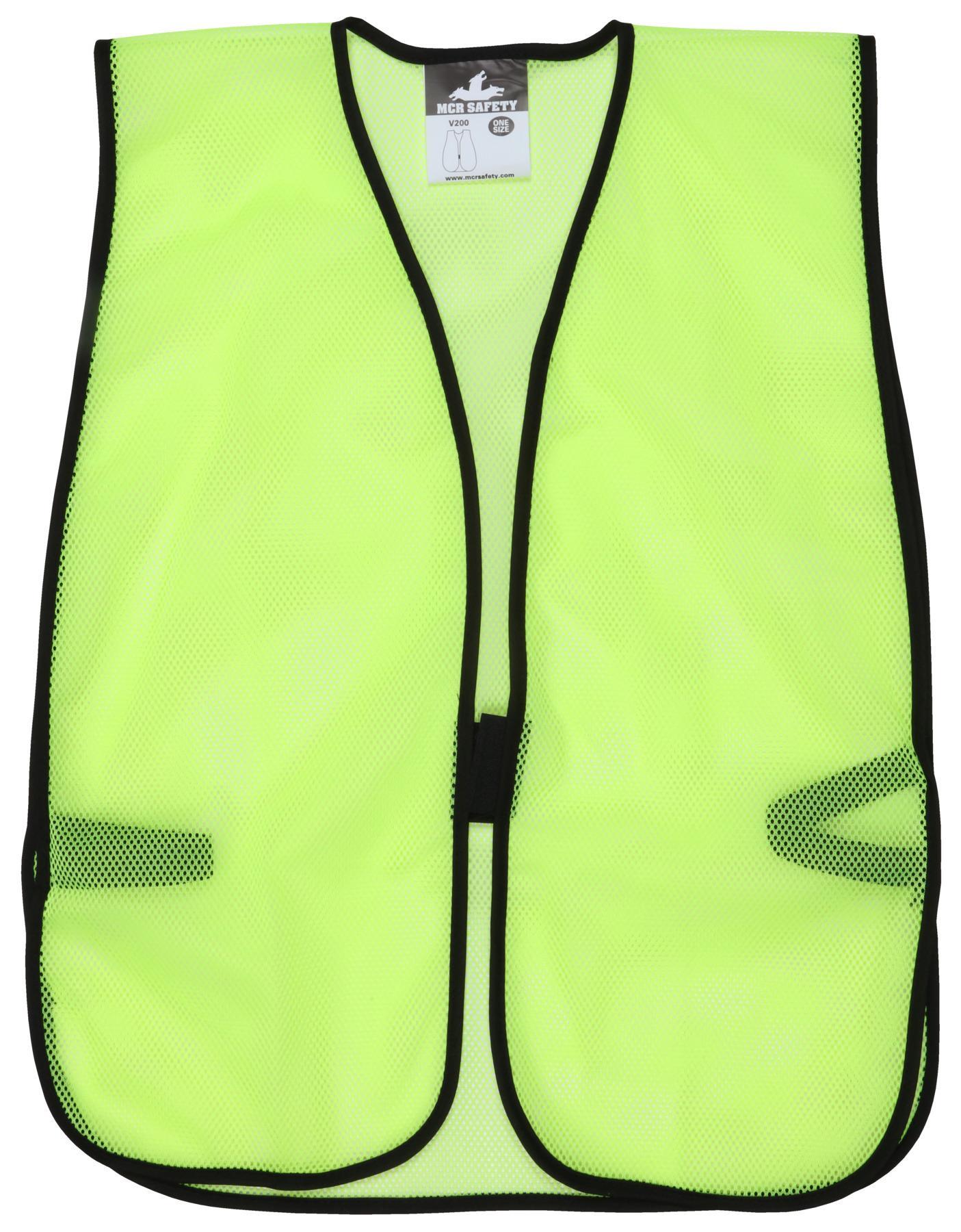 MCR Safety CL2MLPXL Luminator™ CL2MLP Safety Vest, XL, Hi-Viz Fluorescent Lime, Polyester Mesh, Zipper Closure, 2 Pockets, ANSI Class: Class 2, ANSI/ISEA 107-2015 Type R