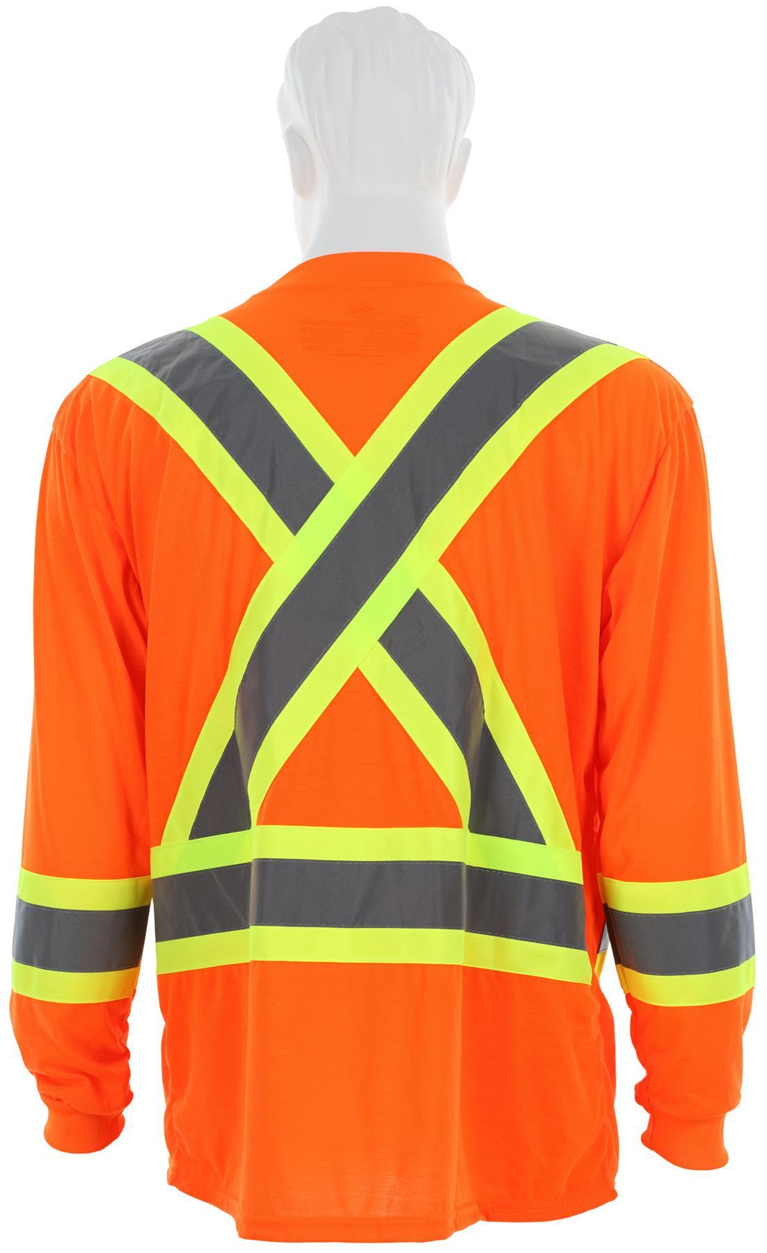 MCR Safety WCLTCS2OX2 Luminator&trade; Long Sleeve T-Shirt, 2XL, Hi-Viz Fluorescent Orange, Polyester