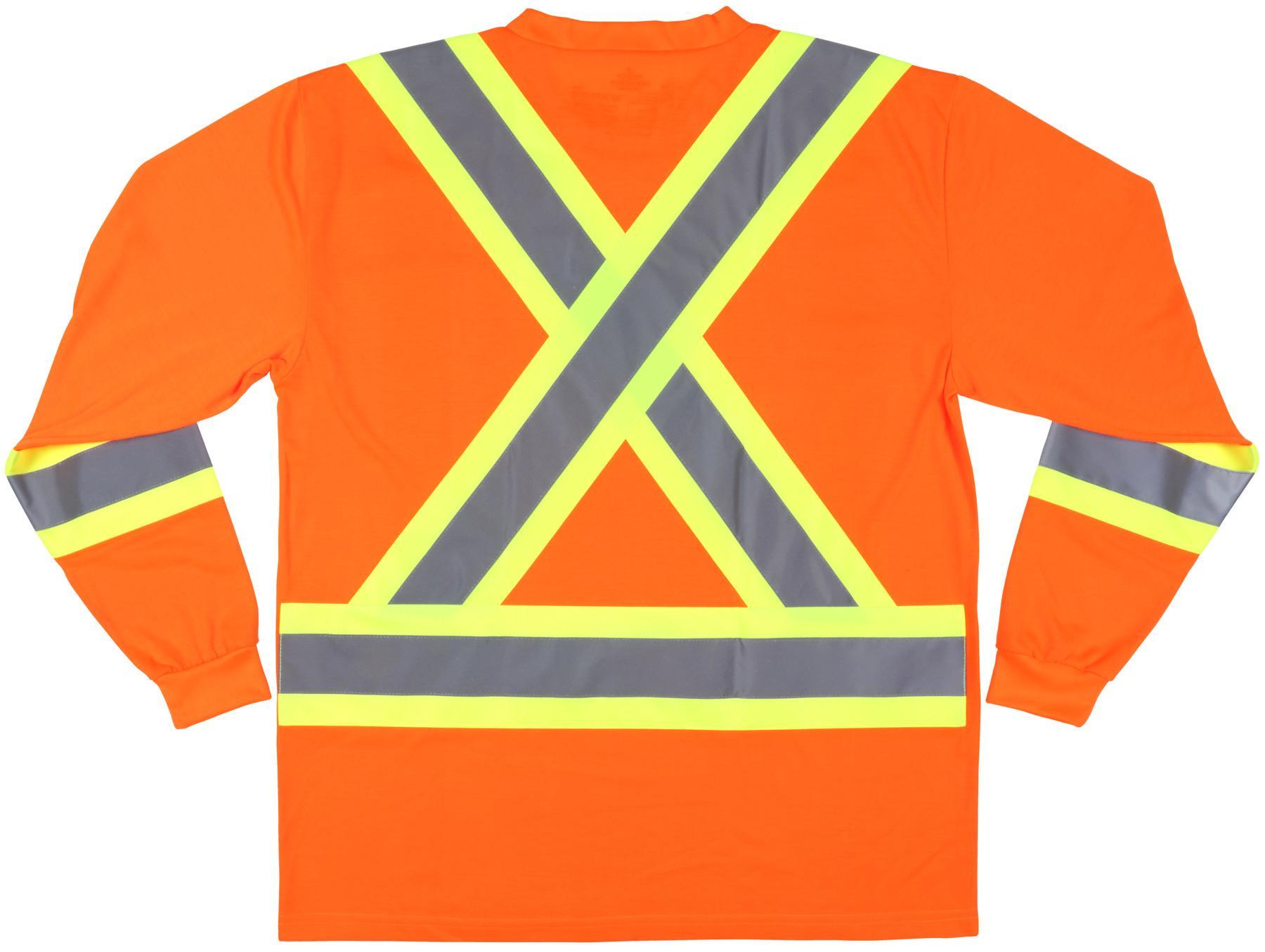MCR Safety WCLTCS2OX2 Luminator&trade; Long Sleeve T-Shirt, 2XL, Hi-Viz Fluorescent Orange, Polyester