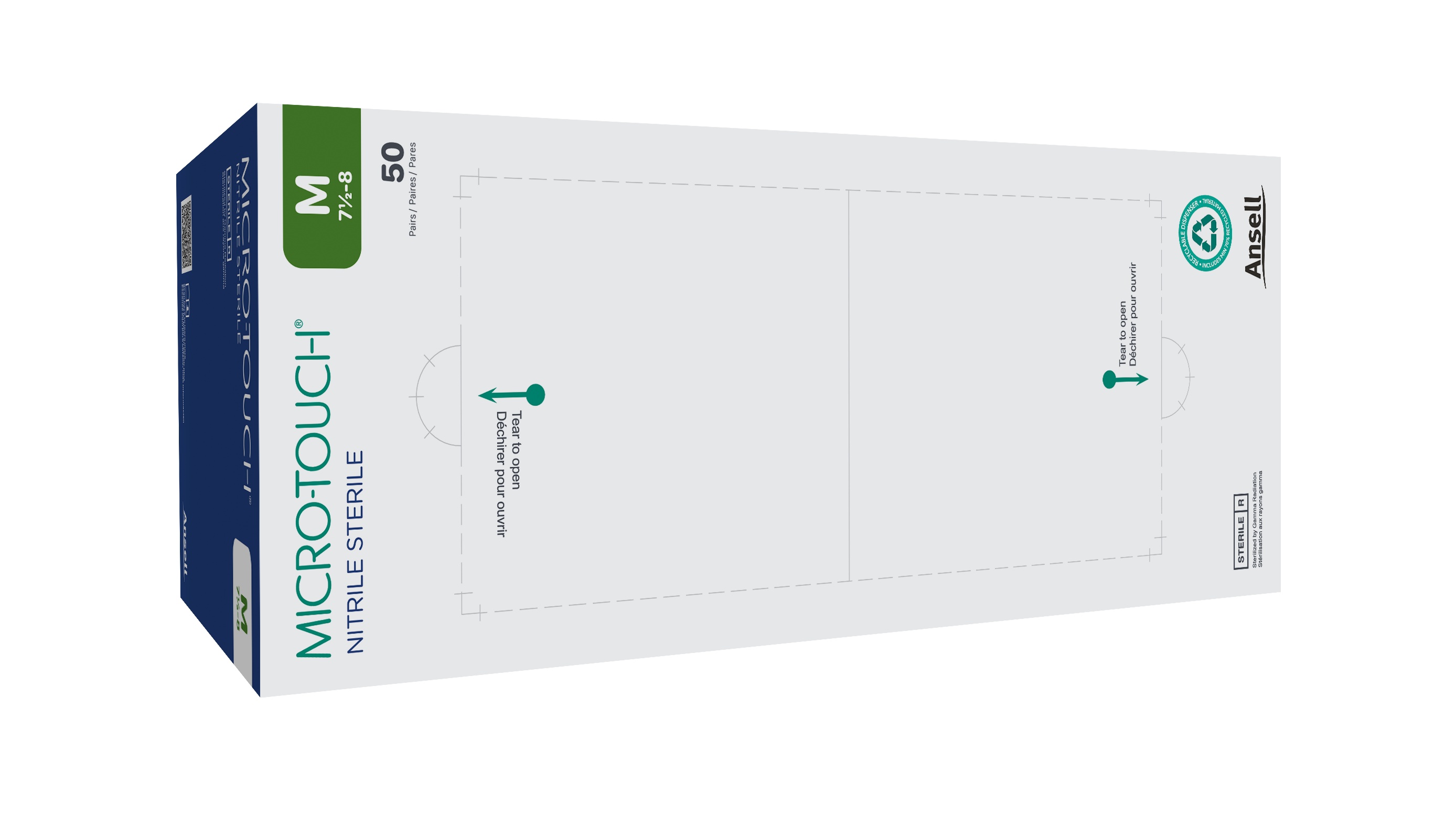 MICRO-TOUCH&reg; 6034154 Extended Cuff Exam Glove, XL, Blue, 11.6 in L, Powder-Free, 4.3 mil THK, Ambidextrous Hand