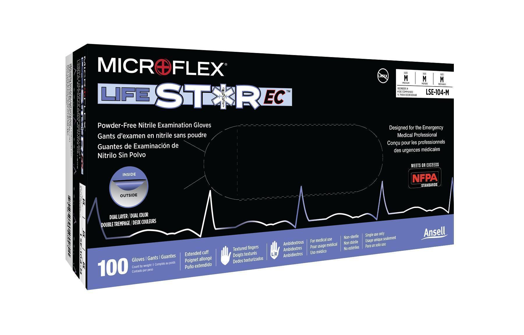 Microflex&reg; N730 Sensation&reg; N73 Non-Sterile Single Use Disposable Gloves, XS, Nitrile, Blue, 9-1/2 in L, Non-Powdered, Textured Finger, 2.4 mil THK, Application Type: Exam/Medical Grade, Ambidextrous Hand
