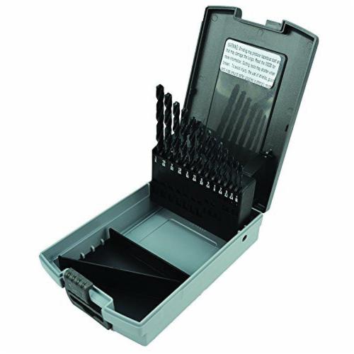 Ambore&trade; 18182 8080 Heavy Duty Jobber Length Drill Set, 1/16 in Min Drill Bit, 1/2 in Max Drill Bit, 135 deg Drill Point Angle, 29 Pieces, HSS, Black/Gold