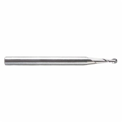 MORSE&reg; 52622 5911 Ball Nose Center Cutting Regular Length Single End End Mill, 0.022 in Dia Cutter, 0.066 in Length of Cut, 2 Flutes, 1/8 in Dia Shank, 1-1/2 in OAL, Bright