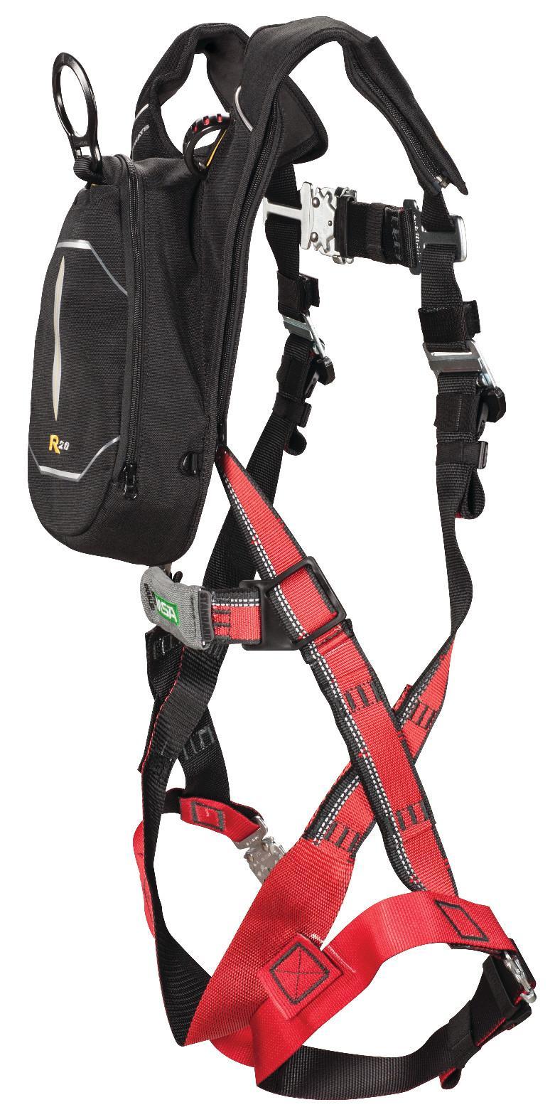 MSA Latchways&reg; PRD&reg; 10176308 Standard XLG Personal Rescue Device With EVOTECH&reg; Harness, 130 to 310 lb Weight Capacity, Aramid Line, Quick-Connect Leg Strap Anchorage Connection
