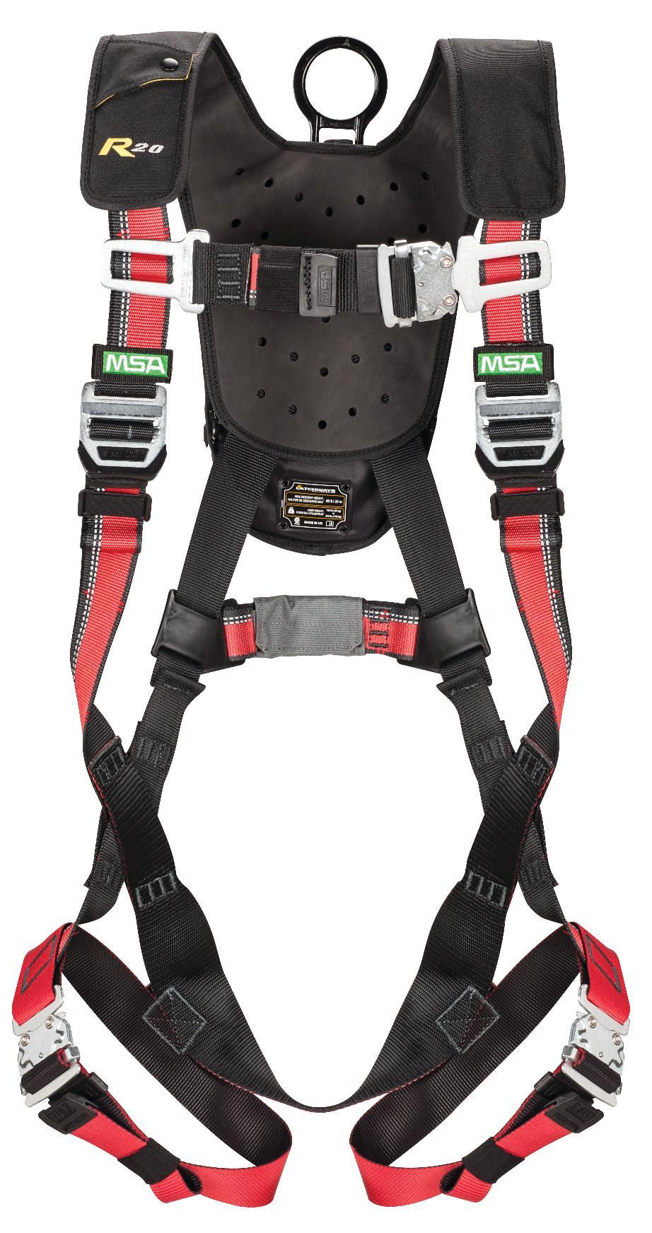 MSA Latchways&reg; PRD&reg; 10176308 Standard XLG Personal Rescue Device With EVOTECH&reg; Harness, 130 to 310 lb Weight Capacity, Aramid Line, Quick-Connect Leg Strap Anchorage Connection