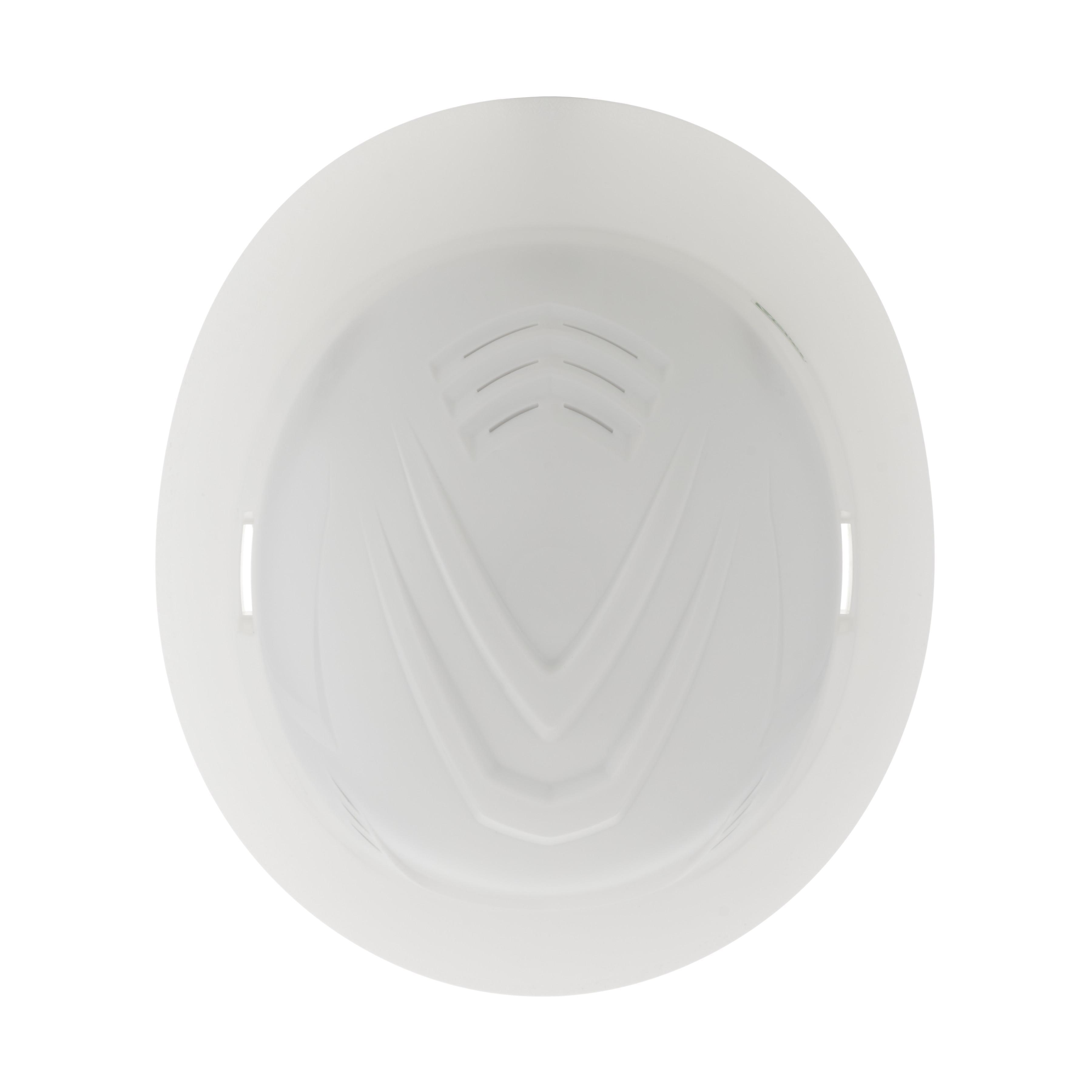 MSA 10215828 V-Gard Head Protection Hat, 6-1/2 Fits Mini Hat, 8 Fits Max Hat, HDPE, 4-Point Fas-Trac&reg; III Suspension, ANSI Electrical Class Rating: Class C, ANSI Impact Rating: ANSI Z89.1-2014 Type 1, Ratchet Adjustment