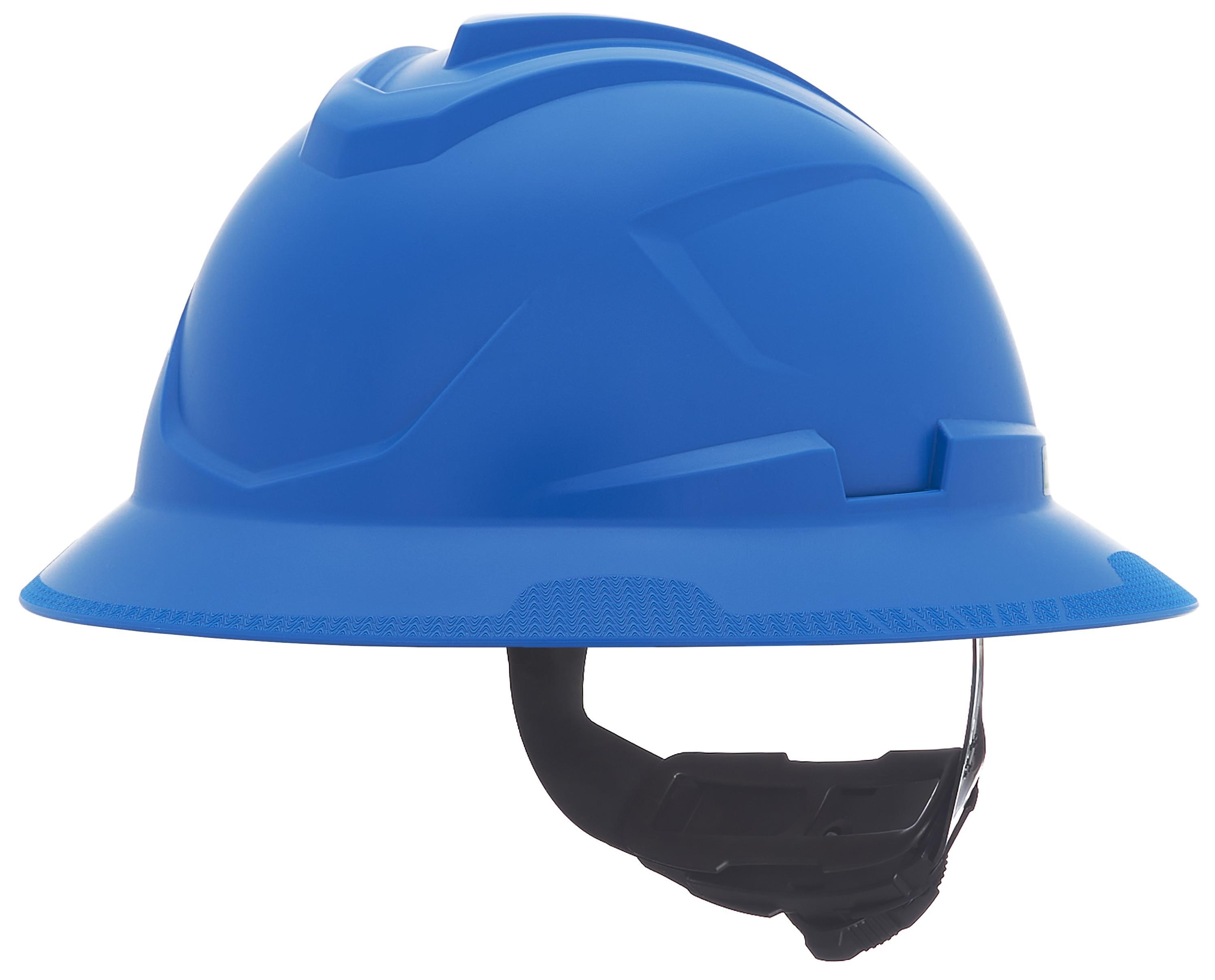 MSA 10215839 V-Gard Head Protection Hat, 6-1/2 Fits Mini Hat, 8 Fits Max Hat, HDPE, 4-Point Fas-Trac&reg; III Suspension, ANSI Electrical Class Rating: Class E, ANSI Impact Rating: ANSI Z89.1-2014 Type 1, Ratchet Adjustment