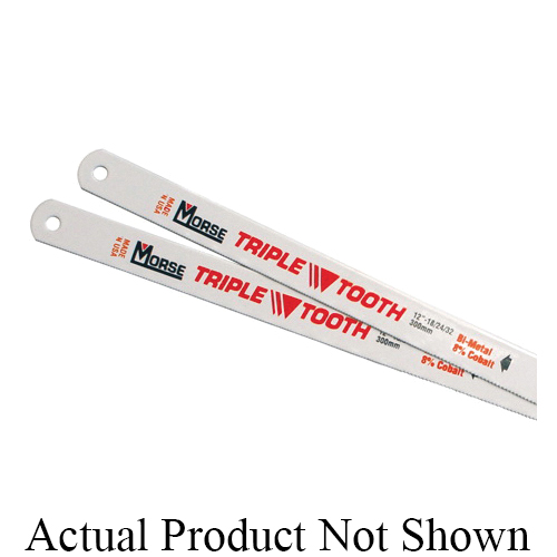 Morse&reg; 302180 Standard Hacksaw Blade, 1/2 in W x 12 in L Blade, HSS Cutting Edge, 18 TPI, Bi-Metal Blade