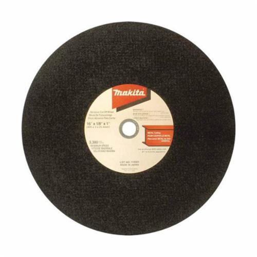 Makita&reg; 724701-3 Type 1 Large Cut-Off Wheel, 16 in Dia x 1/8 in THK, 1 in Center Hole