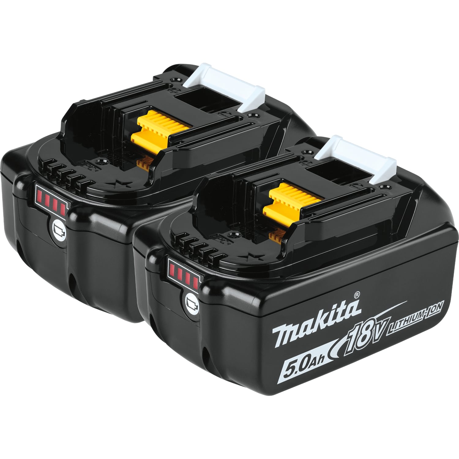 Makita® BL1850B LXT® Battery, 5 Ah Li-Ion Battery, 18 V AC Charge, For Use With Makita® 18 V Li-Ion Tools with Star Symbol™ and Yellow Battery Receivers