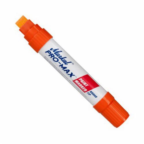 Markal&reg; 090904 PRO-MAX&trade; Jumbo High Strength Low Weight Liquid Paint Marker, 3/16 in, 5/16 in, 9/16 in Broad Tip, Fiber Tip, Orange
