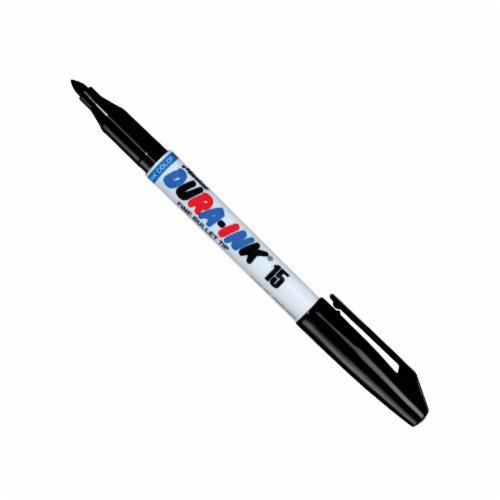 Markal® 96027 Dura-Ink® 15 Wear Resistant Permanent Ink Marker, 1/16 in Fine Bullet Tip, Fiber Tip/Plastic Barrel, Silver