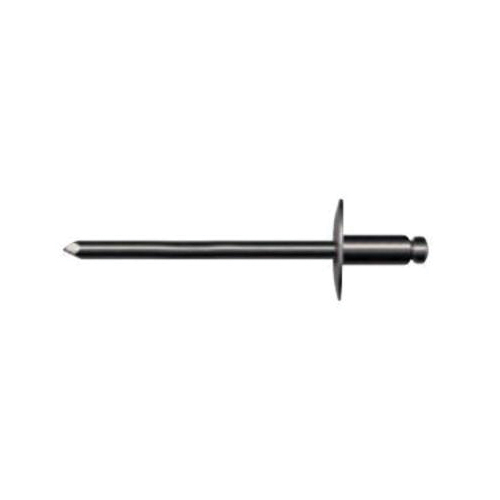 Marson&reg; Klik-Fast&reg; SBL6-12 Klik-Fast&reg; High Quality Non-Structural Open End Blind Rivet, Steel, 3/16 in Dia Rivet, 0.95 in L, 0.626 to 0.75 in Grip, Large Flange Button Head