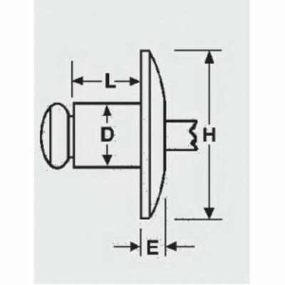 Marson&reg; Klik-Fast&reg; SBL6-12 Klik-Fast&reg; High Quality Non-Structural Open End Blind Rivet, Steel, 3/16 in Dia Rivet, 0.95 in L, 0.626 to 0.75 in Grip, Large Flange Button Head