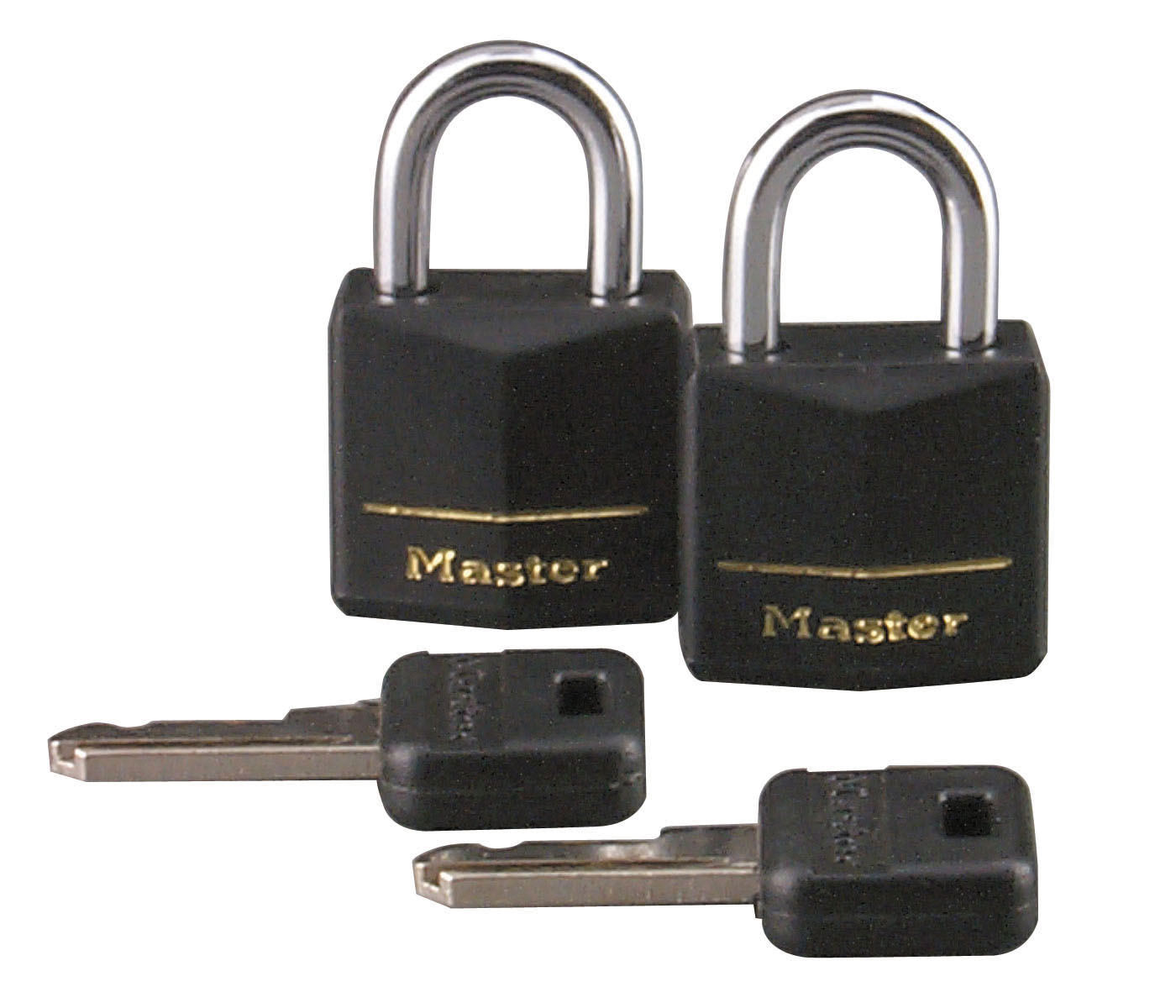 Master Lock&reg; 121T Wide Covered Padlock, Alike Key, Steel Body, 5/32 in Dia Shackle, Black, 3-Pin Cylinder Locking Mechanism