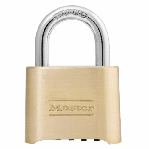 Master Lock® 160D Safety Padlock, Different Key, Solid Brass Body, 11/32 in Dia Shackle, 5-Pin Cylindrical Locking Mechanism