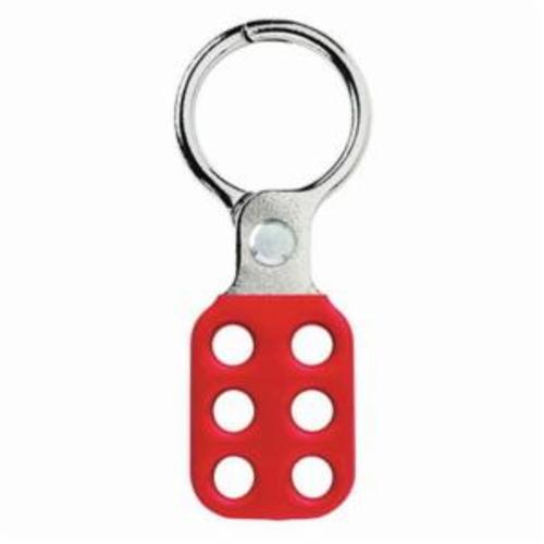 Brady® 105718 Scissor Action Standard Lockout Hasp, 6 Padlocks, 0.335 in Dia Max Padlock Shackle, LOTO-64 Steel