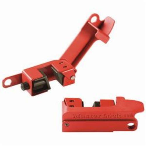 Master Lock® 506 Grip Tight™ Clamp-On Circuit Breaker Lockout Set, For Use With All Master Lock®, American Lock® Safety Padlock, Safety Padlock Shackles and Lockout Hasp, 1 Padlocks, 9/32 in Dia Max Padlock Shackle, Reinforced Polymer/Steel, Red